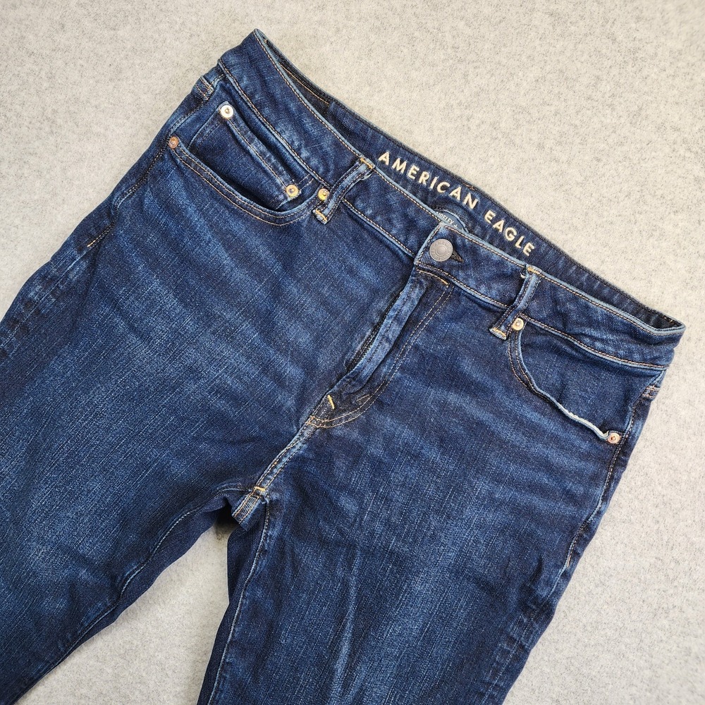 American Eagle Airflex Original Bootcut Jeans Mens 34x29 Stretch Blue Wash Denim